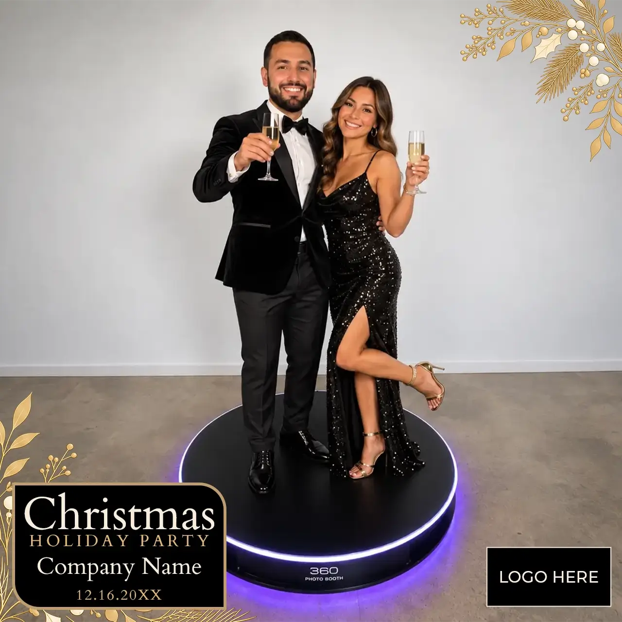 Gilded Christmas 360 template preview